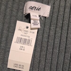 Aerie Charcoal Ribbed Top